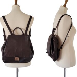 Perlina 90's‎ Chocolate Brown Leather Backpack
